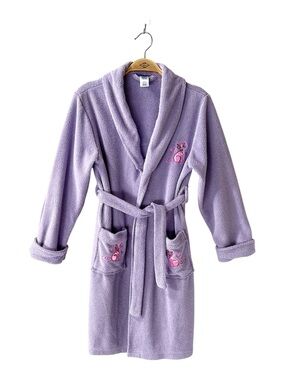 Greendog Girls Lilac Cat Terry Robe Girls Size:Large (10/12)